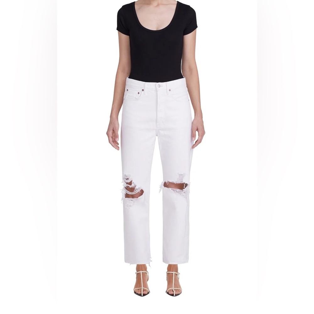 Agolde 90's Jean in White Size 27 Raw Hem Distressed